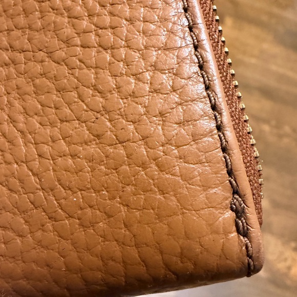 FOSSIL Pebbled Leather Large Zip Around Brown Wallet With Tassel Women’s - Picture 10 of 16